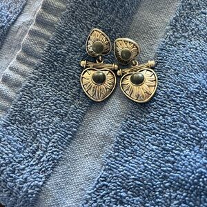 Artisan Silver and Black Geometric Earrings